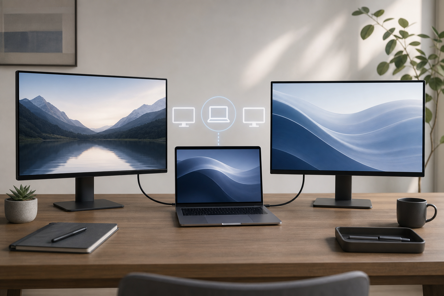Illustration for How to Connect Two External Monitors to a MacBook and Check Compatibility