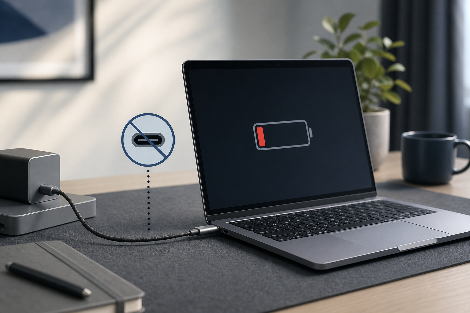 Illustration for How to Fix a MacBook That Is Not Charging Over USB-C