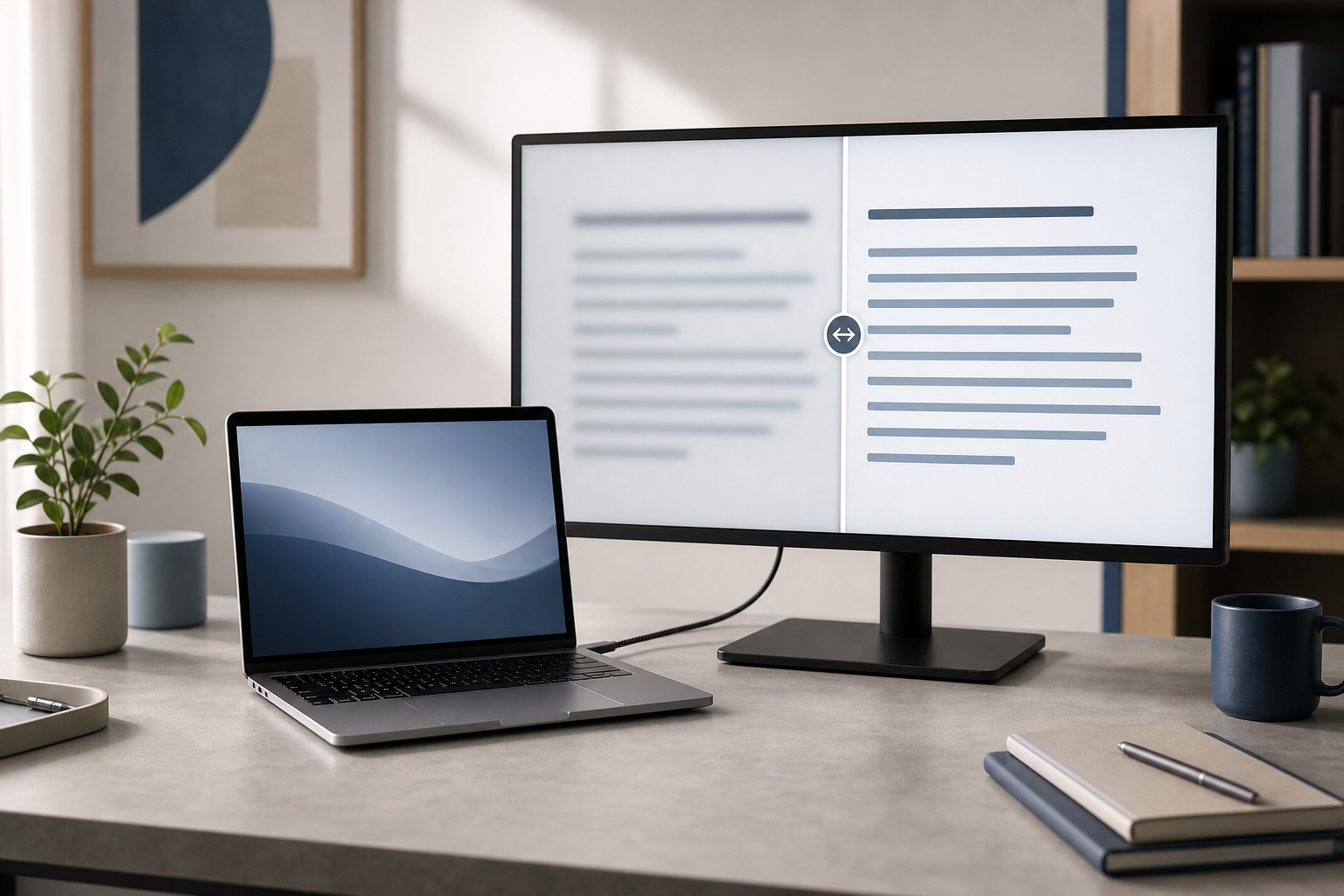 Illustration for How to Fix Blurry Text on an External Monitor Connected to a MacBook