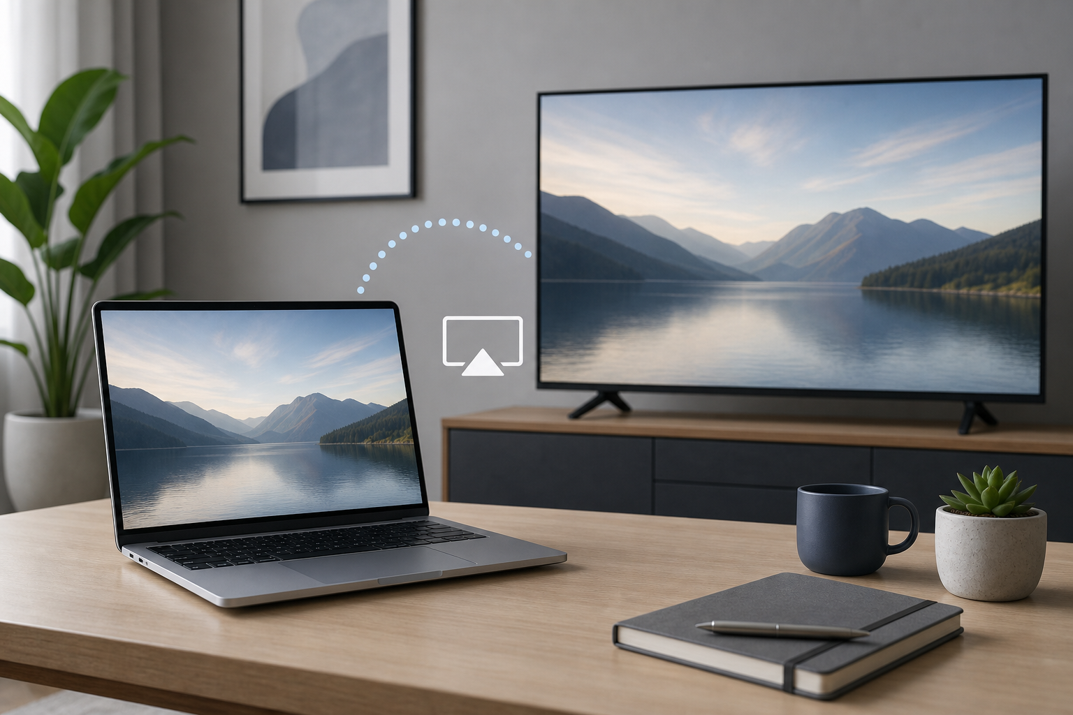 Illustration for How to Use AirPlay to Mirror or Extend a MacBook to a TV