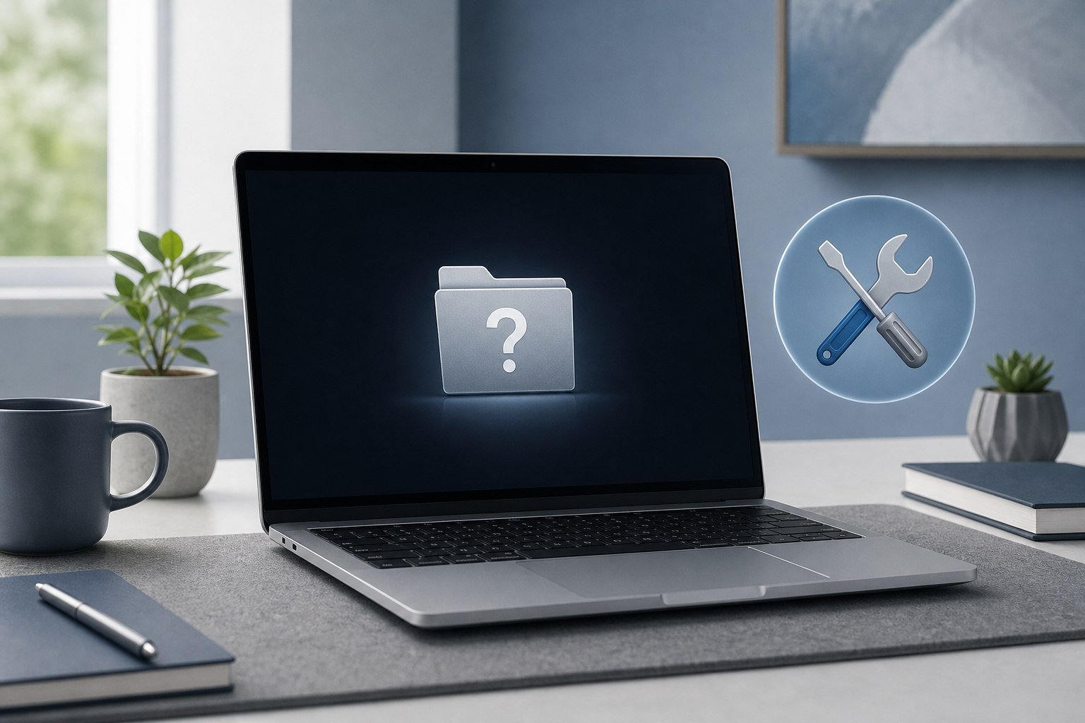 Illustration for How to Fix a Mac Showing a Flashing Folder With a Question Mark