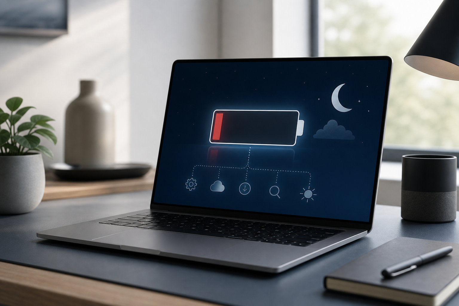 Illustration for Why Does a MacBook Battery Drain While Sleeping? Causes and Fixes