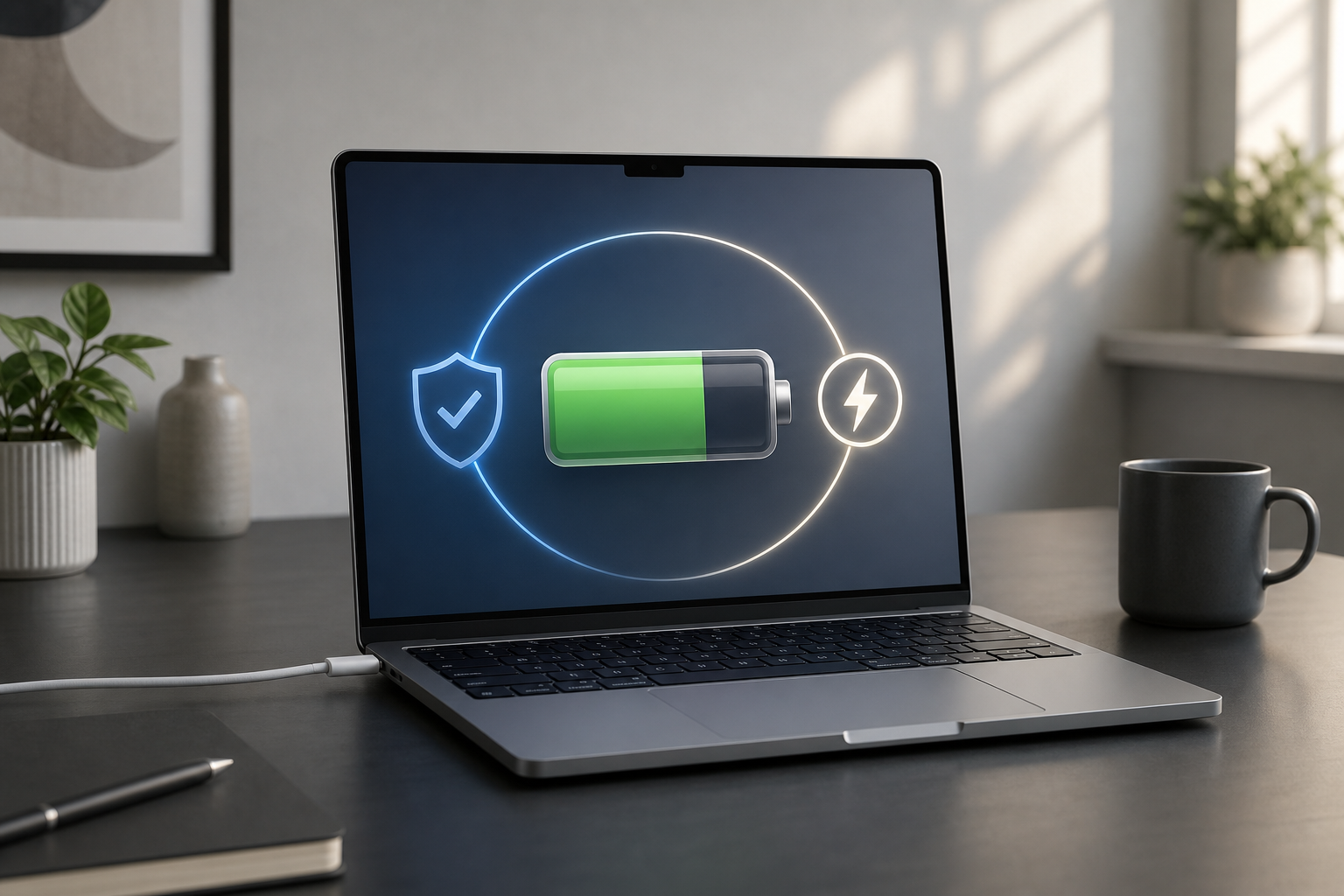 Illustration for Why Does a MacBook Stop Charging at 80%? How to Charge It to 100%